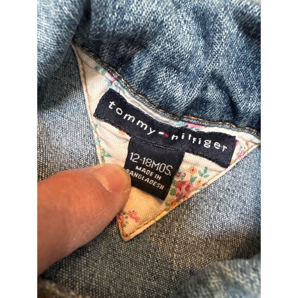 Tommy Hilfiger Baby Denim Jacket 12-18 Months Blue Jean Ruffle Button-Up - Picture 2 of 13
